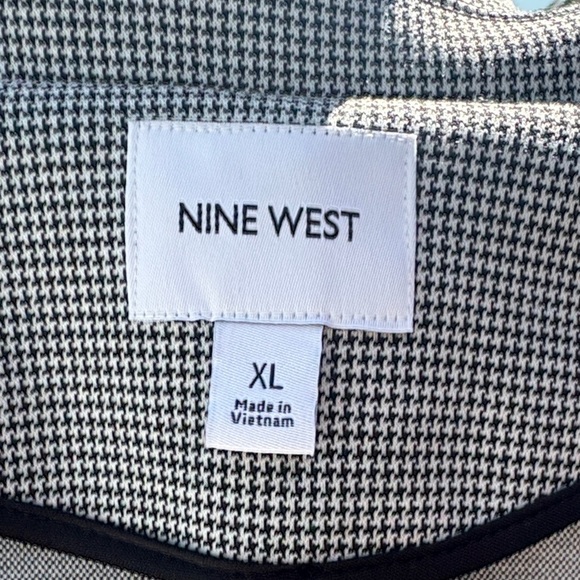 Nine West Women's Gray Houndstooth Blazer Coat - Picture 6 of 8